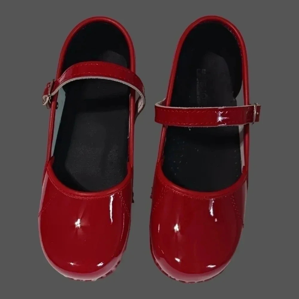 BJork Marcella Mary Jane red patent leather clogs 36 6/7